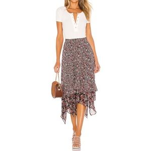 NWOT Free People Zumba Tiered Floral Midi Skirt